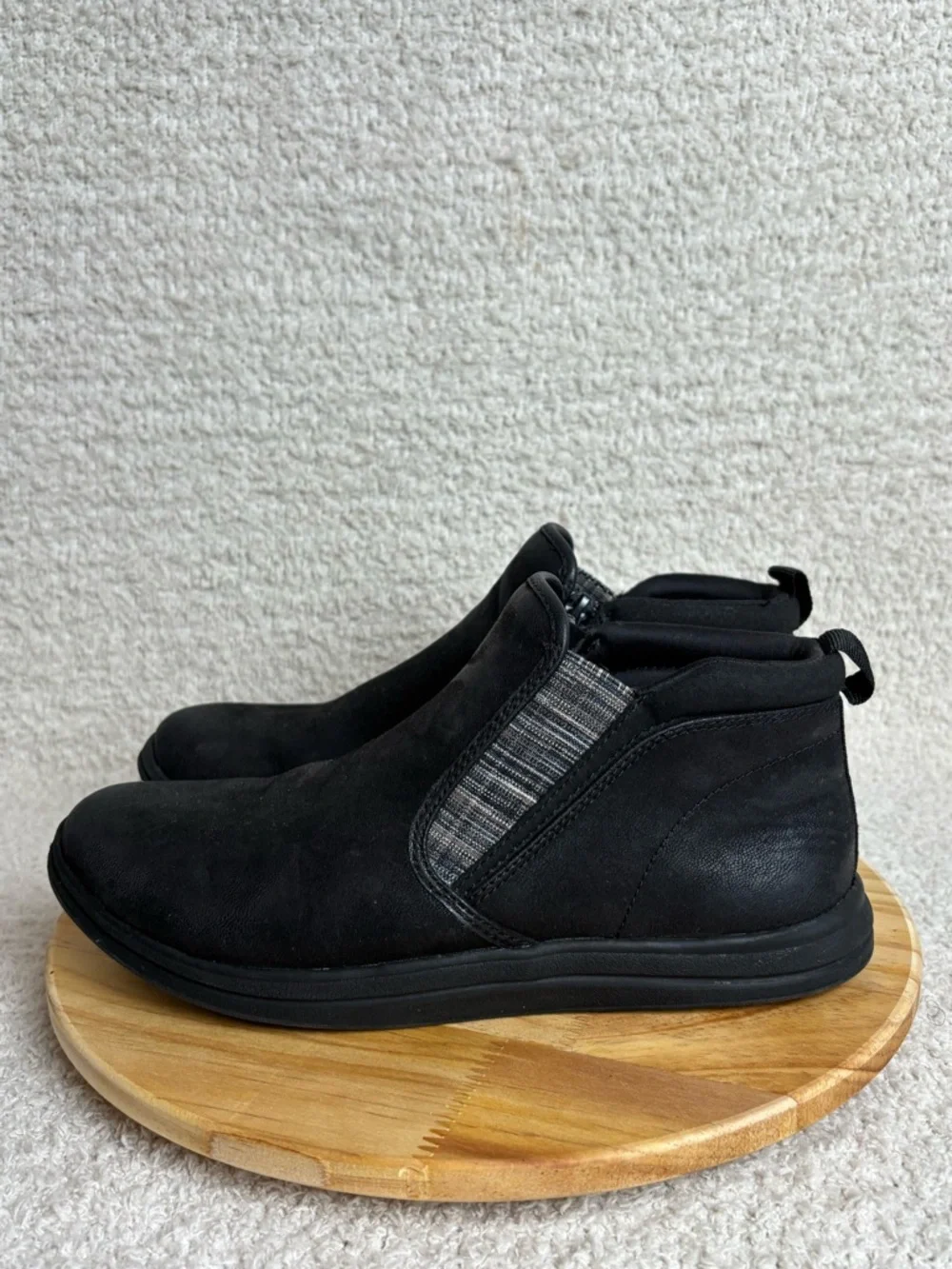 Clarks Cloudsteppers Boots Womens 7.5 Breeze Clover Side Zipper in Black